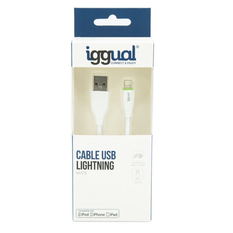 iggual cable USB ALightning 100 cm blanco